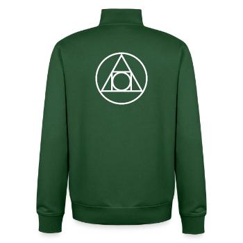 The Philosopher's Stone - Unisex Organic Zip Sweatshirt by Stanley/Stella - bottle green - Back - AI Model Male 185 dark (185cm)