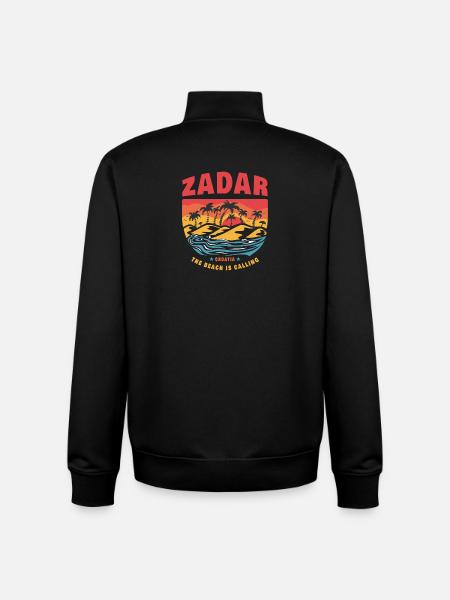 Zadar Croatia beach design - Unisex Organic Zip Sweatshirt by Stanley/Stella - black