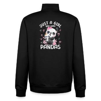 Panda Babypanda Juste une fille qui aime les pandas - Sweat zippé unisexe en coton bio Stanley/Stella - noir - Dos - AI Model Male 185 light (185cm)