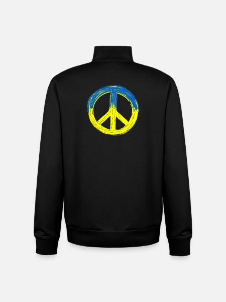 Peace for Ukraine - Unisex Organic Zip Sweatshirt by Stanley/Stella - black
