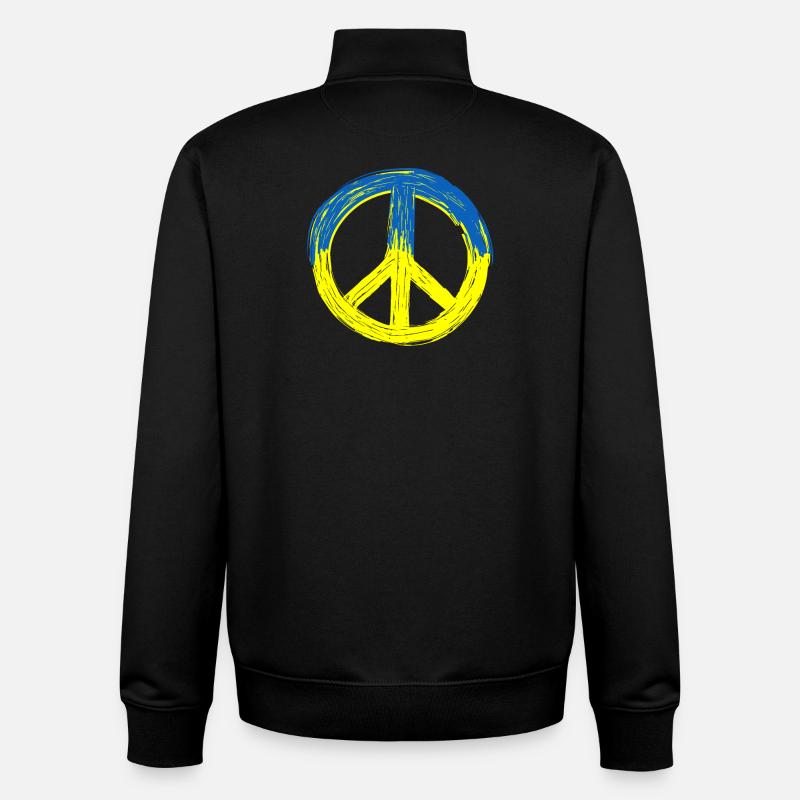 Peace for Ukraine - Unisex Organic Zip Sweatshirt by Stanley/Stella - black