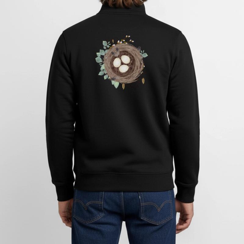 Vogelnest oder Osternest mit drei Eier und Federn Unisex Organic Zip Sweatshirt von Stanley/Stella