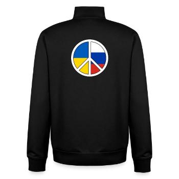 Peace symbol with color block pattern - Unisex Organic Zip Sweatshirt by Stanley/Stella - black - Back - AI Model Male 185 light (185cm)
