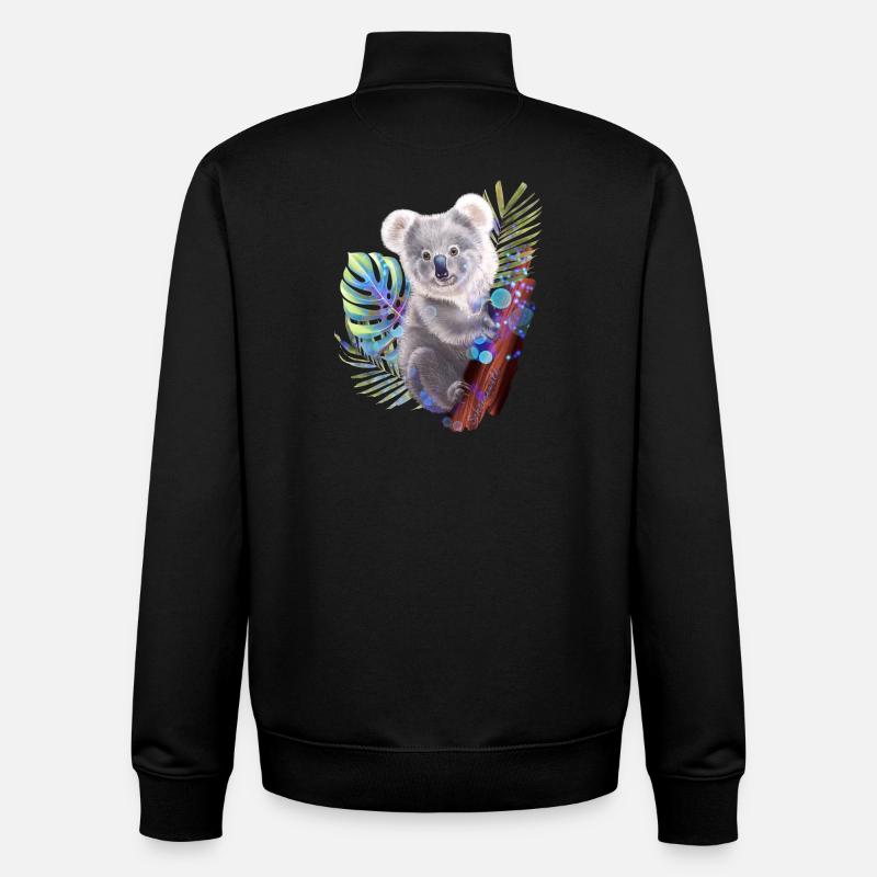 Koala bear - Unisex Organic Zip Sweatshirt by Stanley/Stella - black