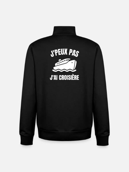 croisière, faire une croisière - Sweat zippé unisexe en coton bio Stanley/Stella - noir