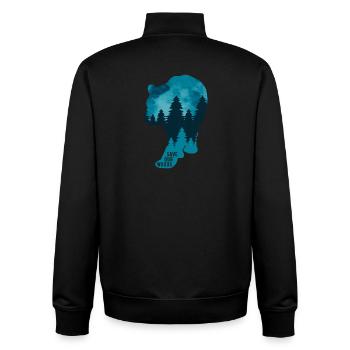 Climate Change Environmental Protection Bear - Unisex Organic Zip Sweatshirt by Stanley/Stella - black - Back - AI Model Male 185 light (185cm)
