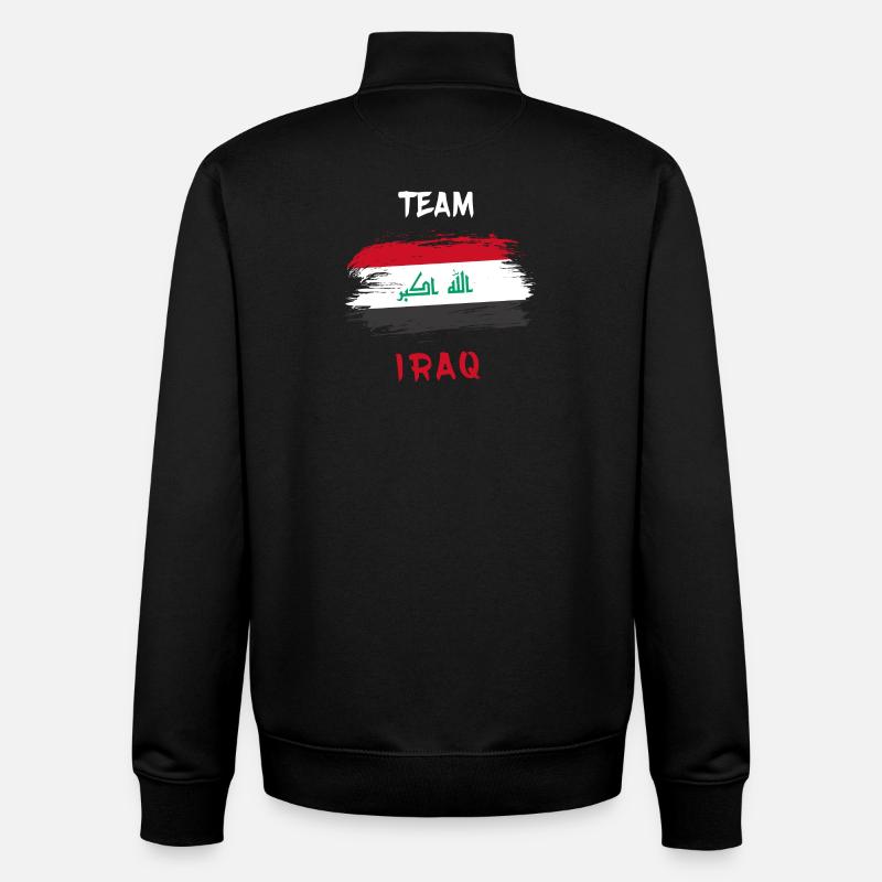 Team Irak Flaggen Design - Unisex Organic Zip Sweatshirt von Stanley/Stella - Schwarz