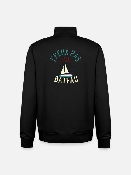 j'peux pas j'ai bateau - Sweat zippé unisexe en coton bio Stanley/Stella - noir
