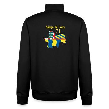 Saône et Loire - Unisex Organic Zip Sweatshirt by Stanley/Stella - black - Back - AI Model Male 185 light (185cm)