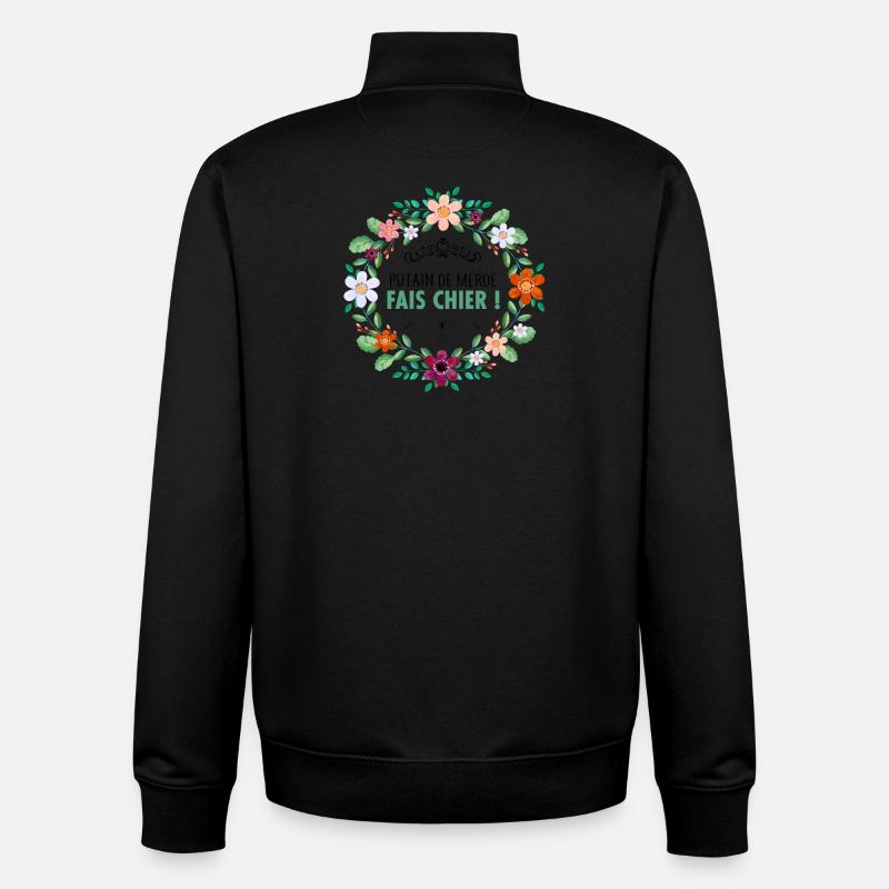 Fais chier - Sweat zippé unisexe en coton bio Stanley/Stella - noir