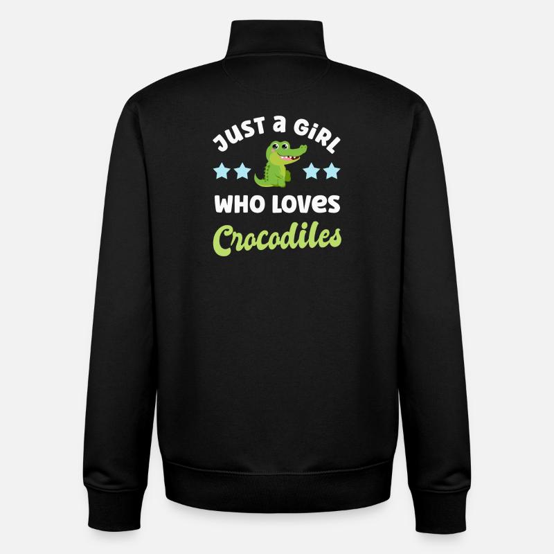 Crocodile Crocodiles - Unisex Organic Zip Sweatshirt by Stanley/Stella - black