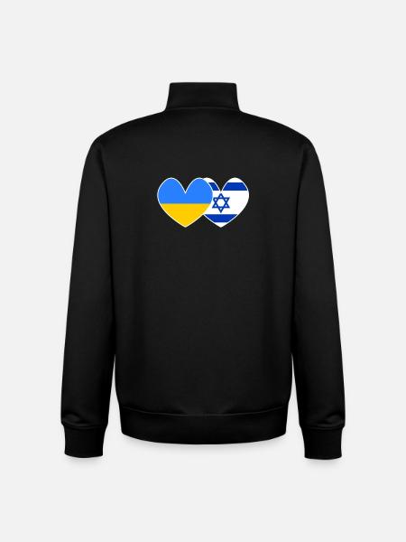 Ukraine and Israel support - Unisex Organic Zip Sweatshirt by Stanley/Stella - black
