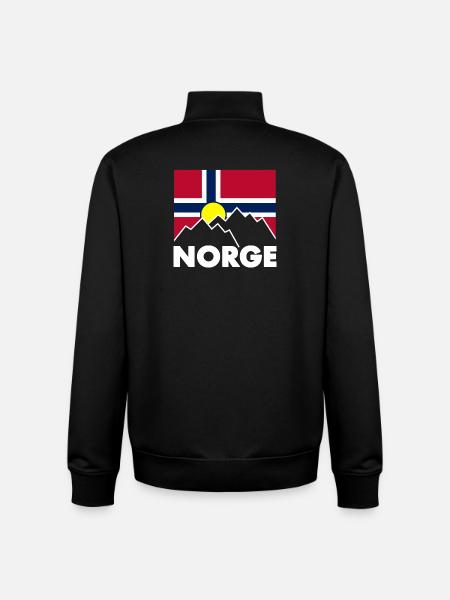 Norway flag with mountains - Unisex Organic Zip Sweatshirt by Stanley/Stella - black