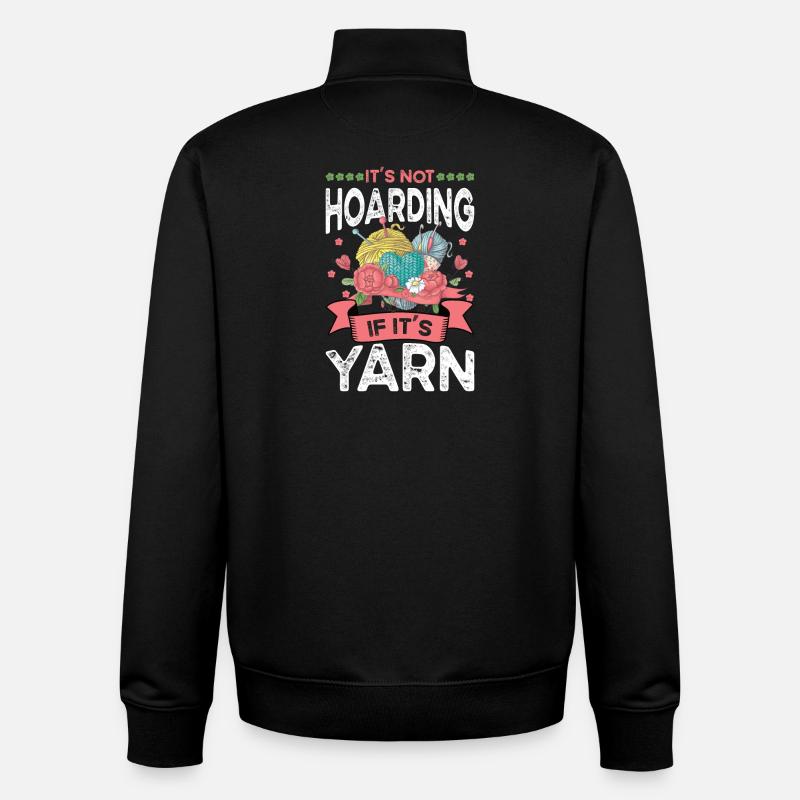 Knitting Yarn Wool Stash Crochet - Unisex Organic Zip Sweatshirt by Stanley/Stella - black