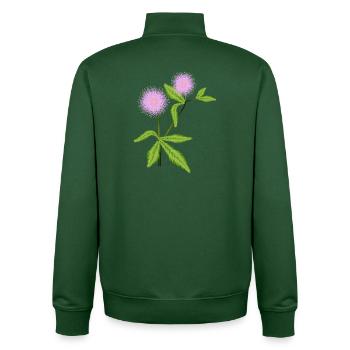 Mimosa plant with its sensitive leaves - Unisex Organic Zip Sweatshirt by Stanley/Stella - bottle green - Back - AI Model Male 185 dark (185cm)