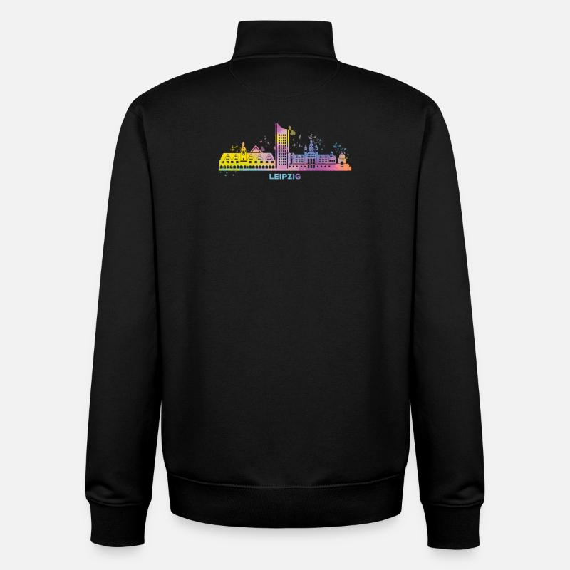 Leipzig Skyline Bunt Leipziger Uniriese - Unisex Organic Zip Sweatshirt von Stanley/Stella - Schwarz