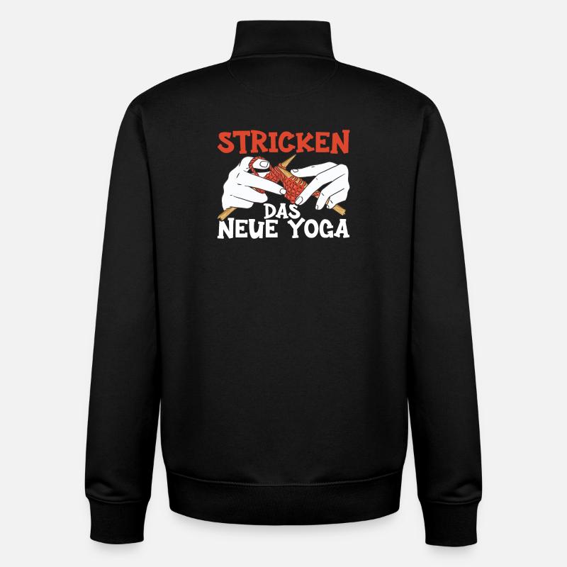 Knitting Yarn Wool Stash Crochet - Unisex Organic Zip Sweatshirt by Stanley/Stella - black