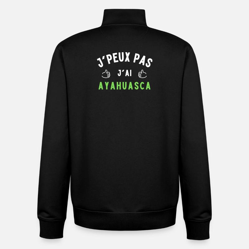 Ayahuasca humour - Sweat zippé unisexe en coton bio Stanley/Stella - noir