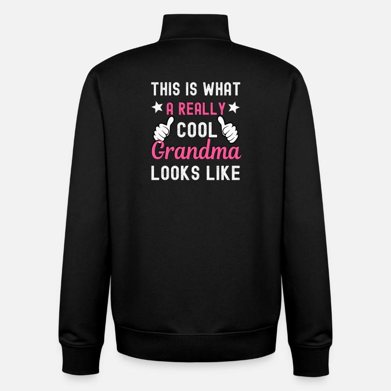 Grand-mère - Sweat zippé unisexe en coton bio Stanley/Stella - noir