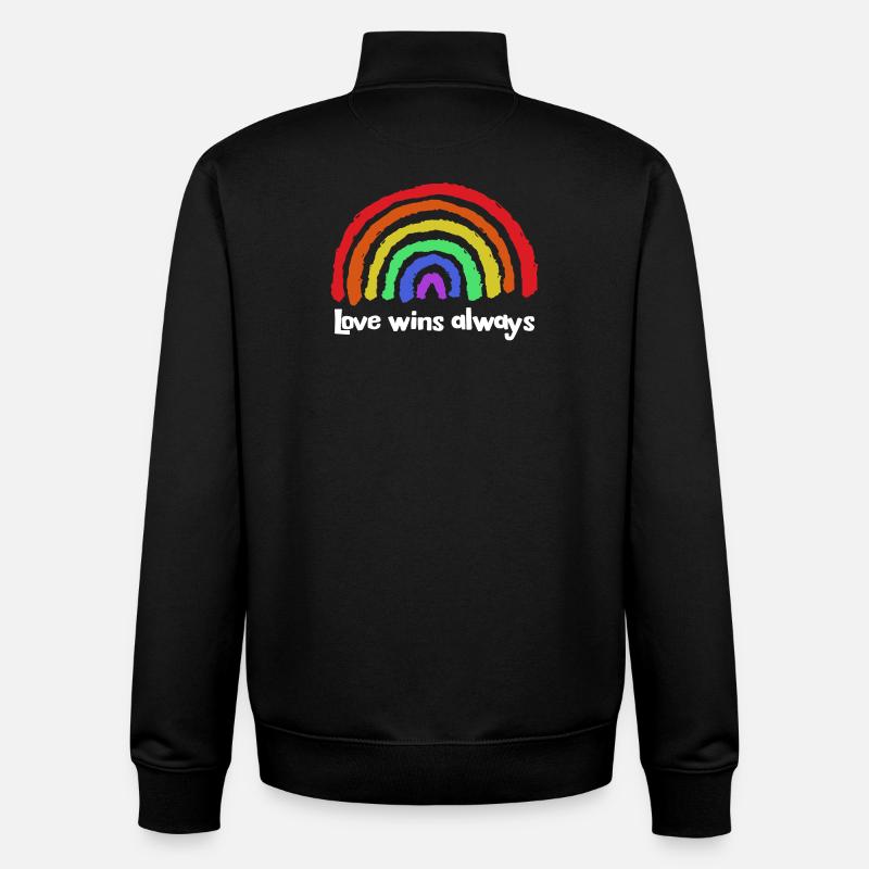 Liebe Statement Frieden Regenbogen Freiheit - Unisex Organic Zip Sweatshirt von Stanley/Stella - Schwarz