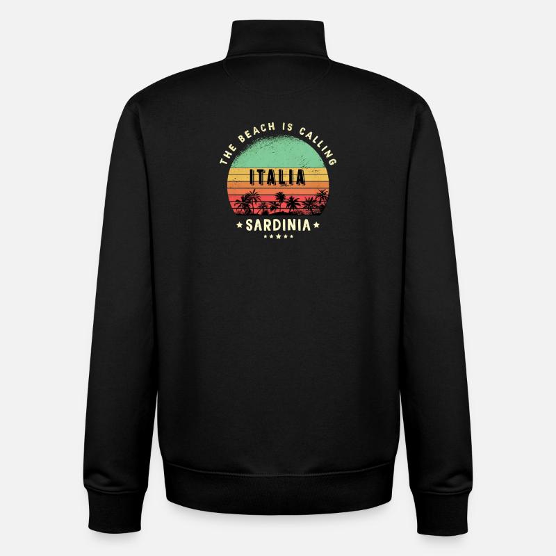 Sardinia Italy beach design - Unisex Organic Zip Sweatshirt by Stanley/Stella - black