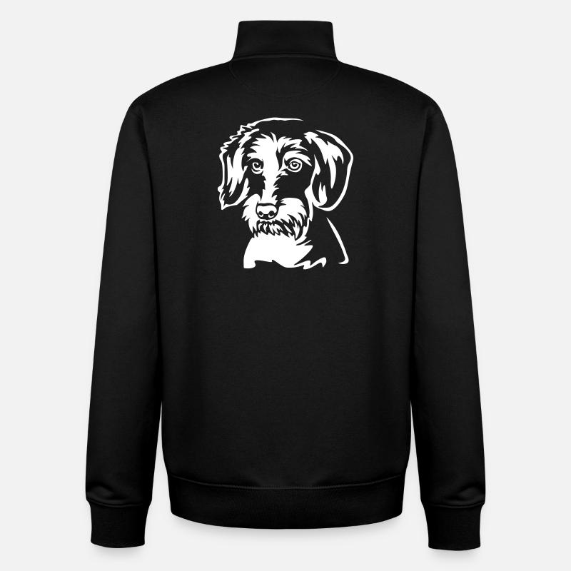 Tête de teckel « BlackEdition » - Sweat zippé unisexe en coton bio Stanley/Stella - noir