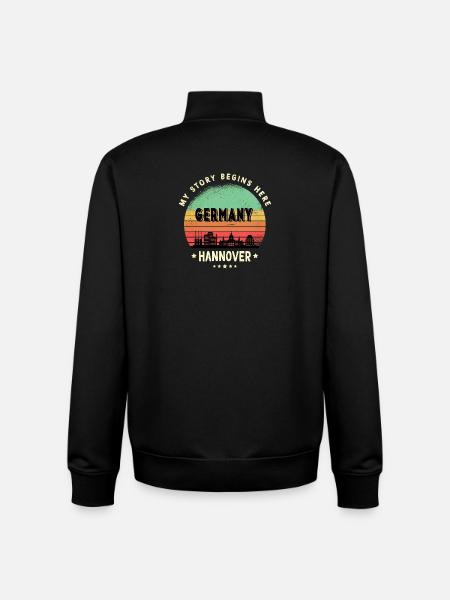 Hannover Germany skyline design - Unisex Organic Zip Sweatshirt by Stanley/Stella - black