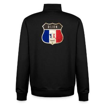 Dijon Frankreich Wappen Flaggen Design - Unisex Organic Zip Sweatshirt von Stanley/Stella - Schwarz - Hinten - AI Model Male 185 light (185cm)