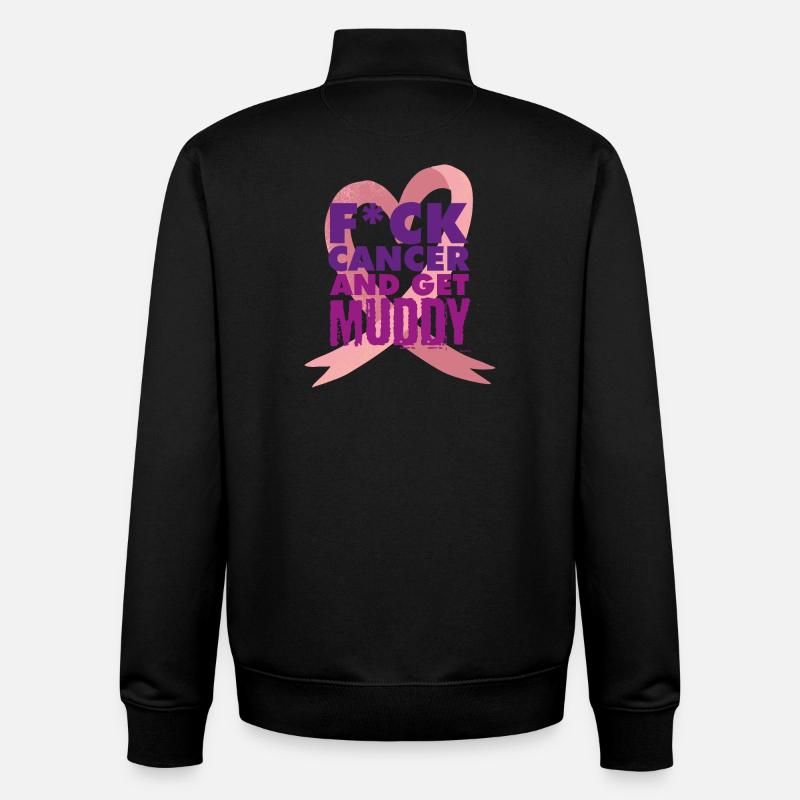 Breast Cancer Run Muddy Run Chemise - Sweat zippé unisexe en coton bio Stanley/Stella - noir