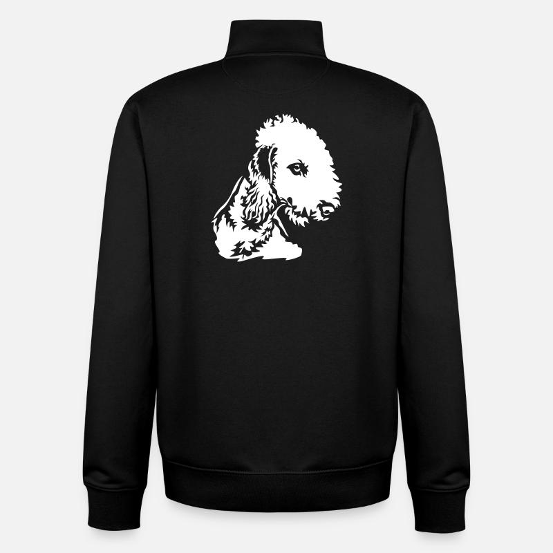 Bedlington Terrier Kopf "Black Edition" - Unisex Organic Zip Sweatshirt von Stanley/Stella - Schwarz