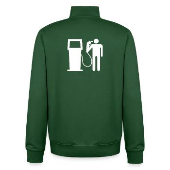 Suicide with a gas pump fun humor gift - Unisex Organic Zip Sweatshirt by Stanley/Stella - bottle green - Back - AI Model Male 185 dark (185cm)