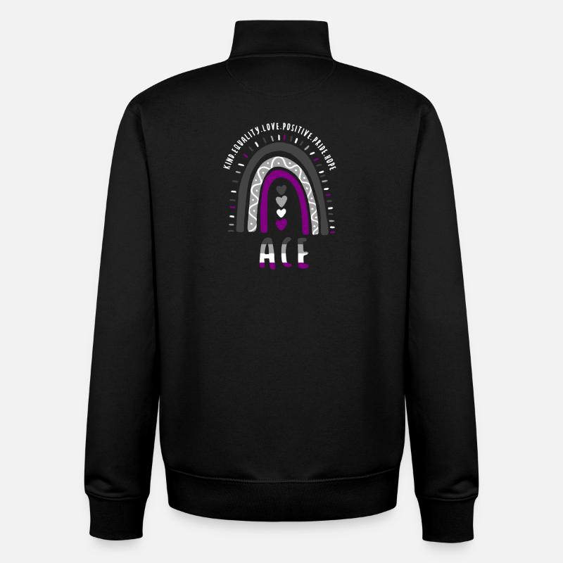 Ace Pride Boho Rainbow - Unisex Organic Zip Sweatshirt by Stanley/Stella - black