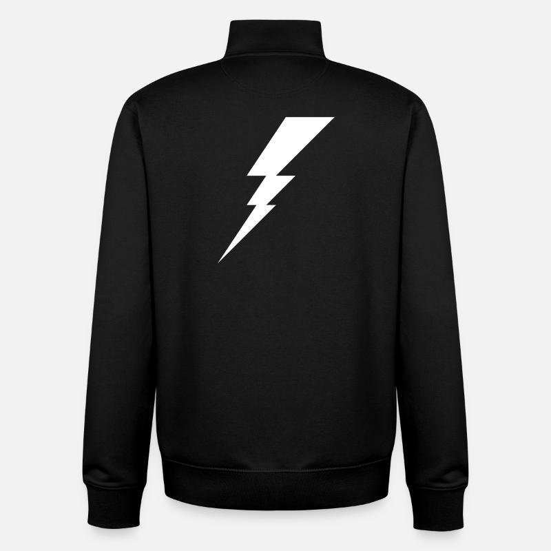 Eclair de tonnerre - Sweat zippé unisexe en coton bio Stanley/Stella - noir