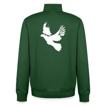 Dove of Peace Dove Design – Symbol of Hope - Unisex Organic Zip Sweatshirt by Stanley/Stella - bottle green - Back - AI Model Male 185 dark (185cm)