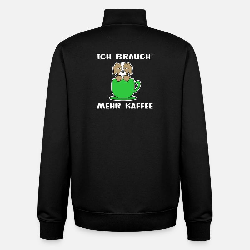 Kaffee Hund Kaffeetasse Statement Kaffeeliebhaber - Unisex Organic Zip Sweatshirt von Stanley/Stella - Schwarz