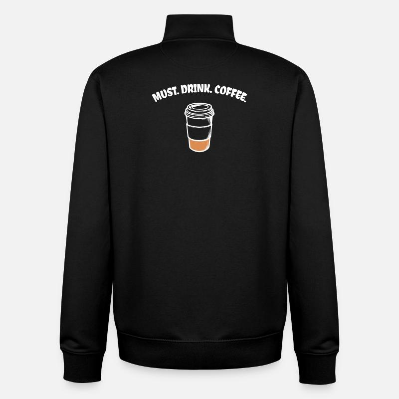 Koffein Kaffeeliebhaber Kaffee Trinken Statement - Unisex Organic Zip Sweatshirt von Stanley/Stella - Schwarz