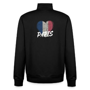 Badge retro, Paris France est ma ville natale - Sweat zippé unisexe en coton bio Stanley/Stella - noir - Dos - AI Model Male 185 light (185cm)
