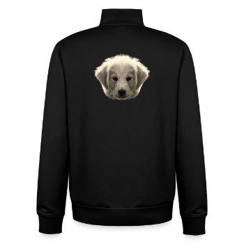 goldie gesicht, hundeliebhaber geschenke - Unisex Organic Zip Sweatshirt von Stanley/Stella - Schwarz - Hinten - AI Model Male 185 light (185cm)