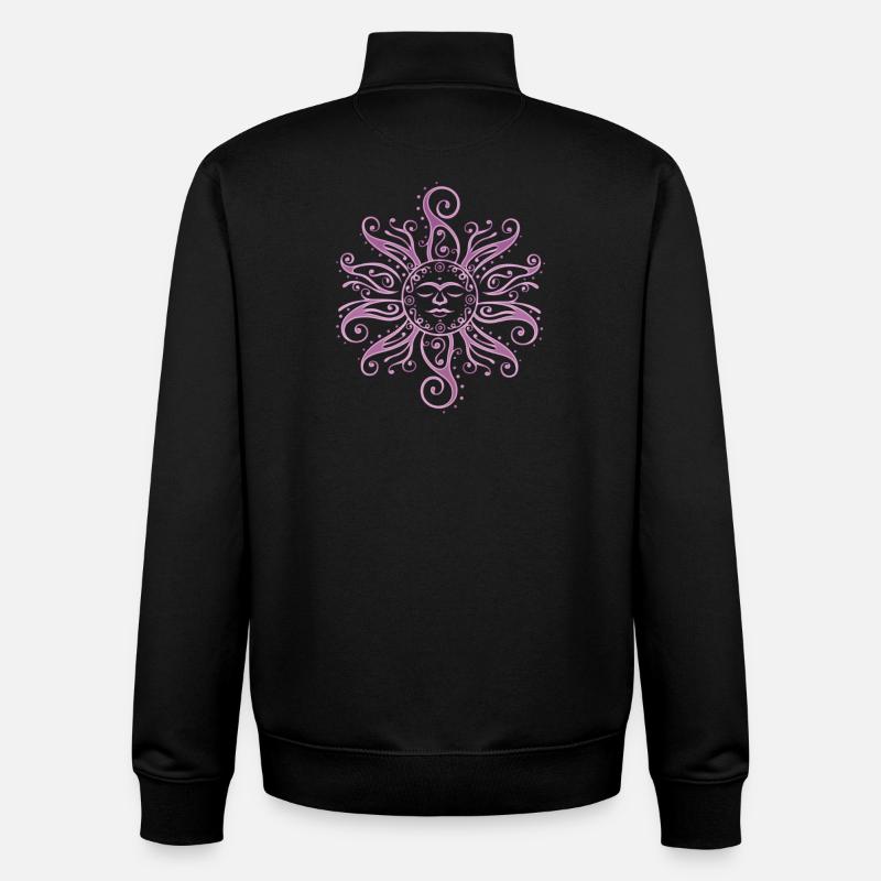 Sun Mehndi Ambiances d’été - Sweat zippé unisexe en coton bio Stanley/Stella - noir
