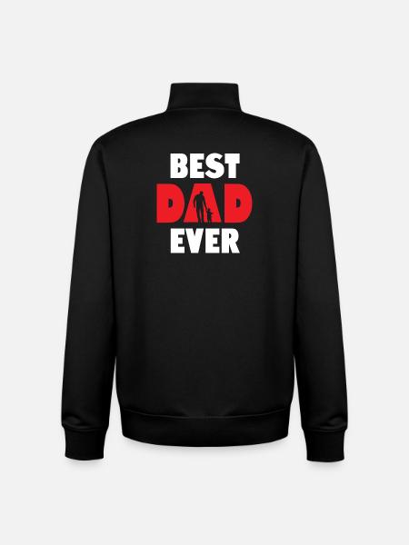 Best Dad Ever - Unisex Organic Zip Sweatshirt by Stanley/Stella - black