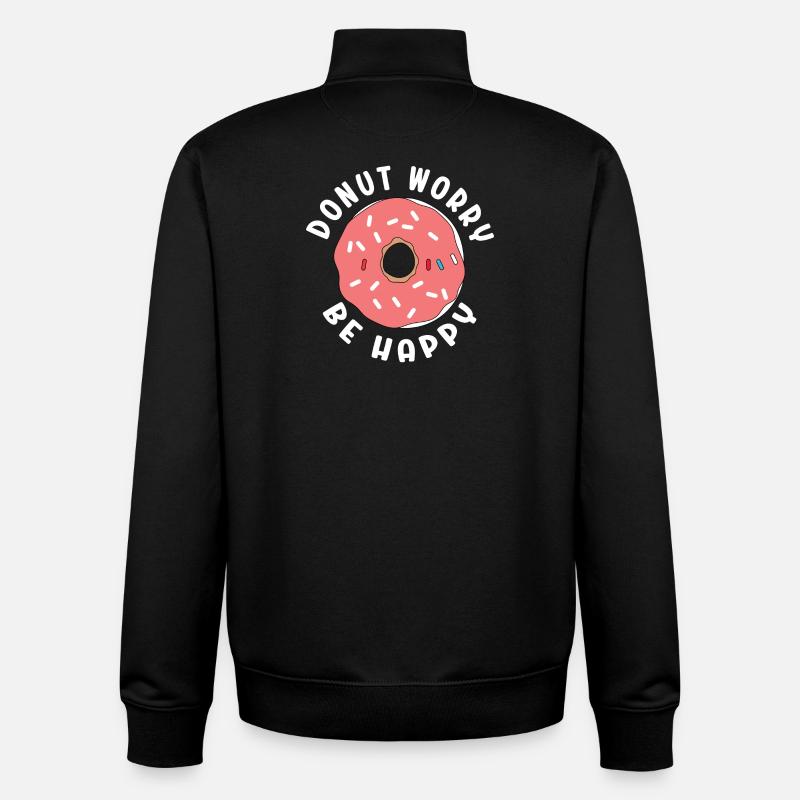 Donut Sorge Sei glücklich - Unisex Organic Zip Sweatshirt von Stanley/Stella - Schwarz