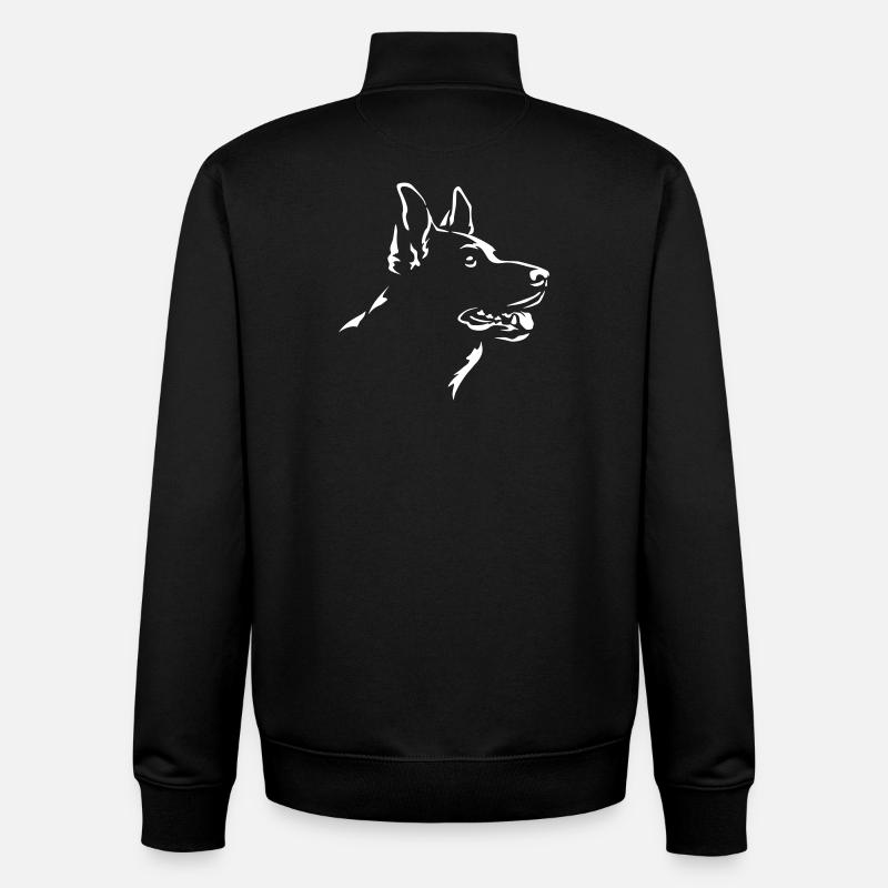 German Shepherd Head "Black Edition" - Unisex Organic Zip Sweatshirt by Stanley/Stella - black