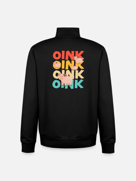 Pig - Oink Oink Oink Oink - Unisex Organic Zip Sweatshirt by Stanley/Stella - black