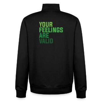 Santé mentale Vos sentiments sont valides - Sweat zippé unisexe en coton bio Stanley/Stella - noir - Dos - AI Model Male 185 light (185cm)