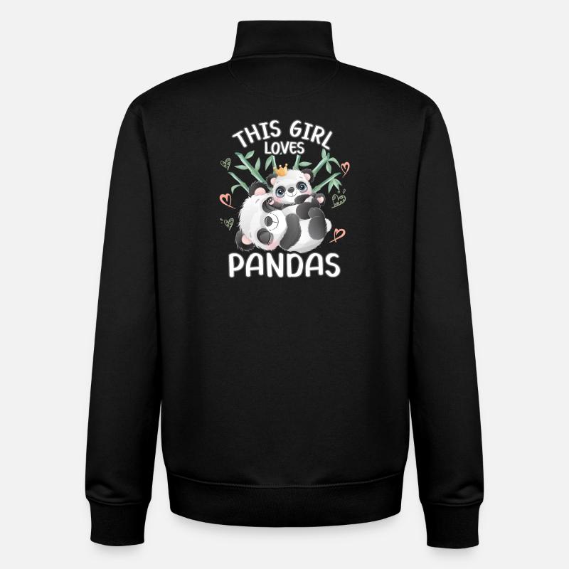 Dieses Maedchen Liebt Pandas - Unisex Organic Zip Sweatshirt von Stanley/Stella - Schwarz