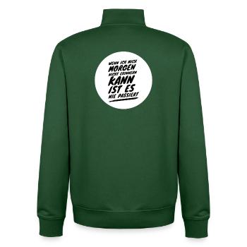 Alkohol Saufspruch Malle Party - Unisex Organic Zip Sweatshirt von Stanley/Stella - Flaschengrün - Hinten - AI Model Male 185 dark (185cm)