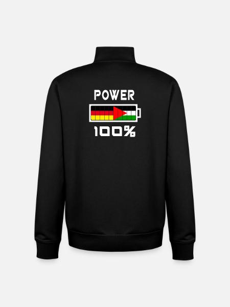Germany and Palestine Power 100% - Unisex Organic Zip Sweatshirt by Stanley/Stella - black