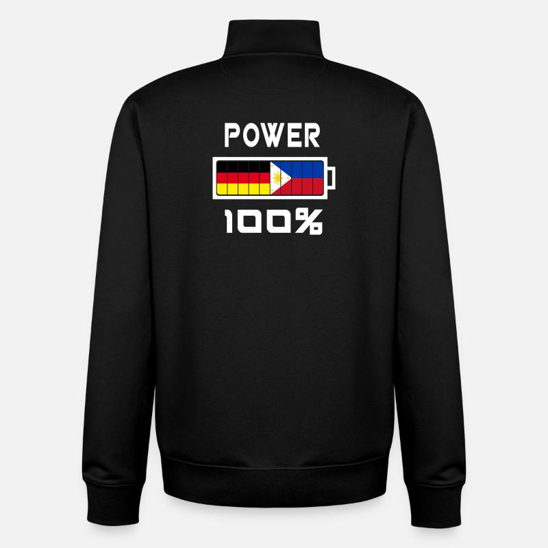 Germany and Philippines Power 100% - Unisex Organic Zip Sweatshirt by Stanley/Stella - black