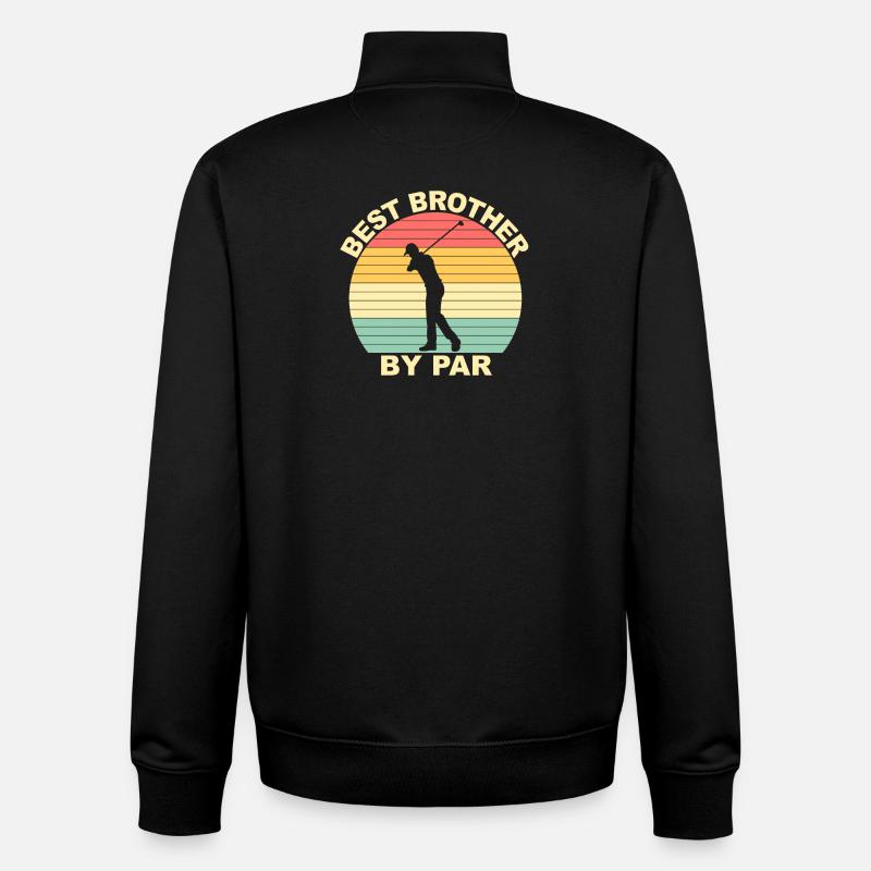 Meilleur frère par par - Golf - Sweat zippé unisexe en coton bio Stanley/Stella - noir