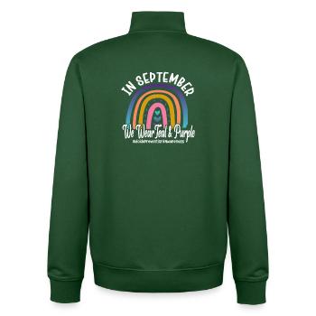 Prévention du suicide En septembre, nous portons - Sweat zippé unisexe en coton bio Stanley/Stella - vert bouteille - Dos - AI Model Male 185 dark (185cm)